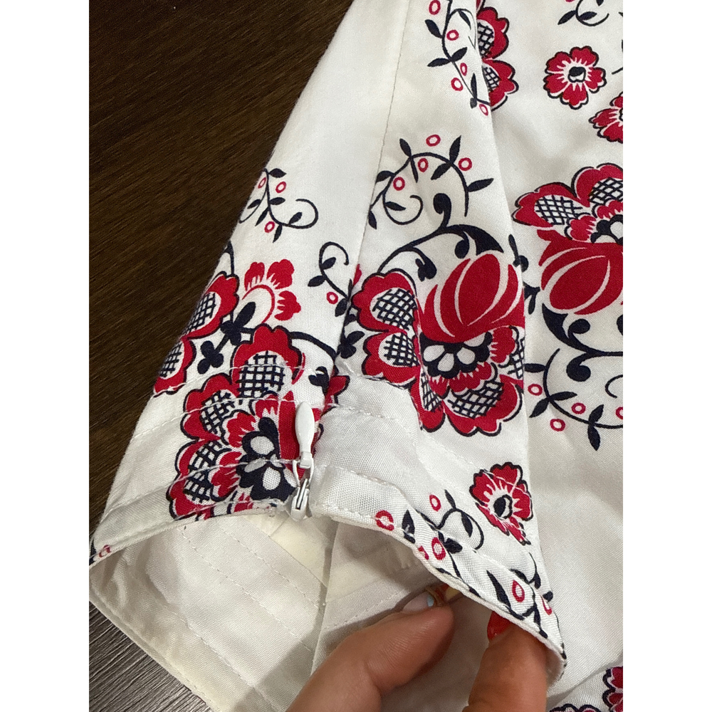 ANN TAYLOR Womens Floral Skirt White Red Blue - Picture 4 of 5